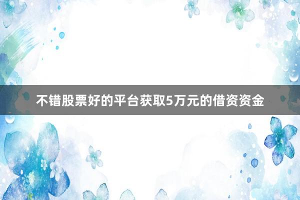 不错股票好的平台获取5万元的借资资金