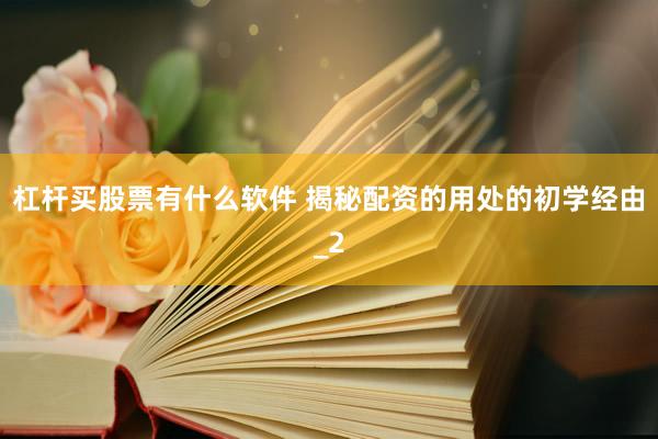 杠杆买股票有什么软件 揭秘配资的用处的初学经由_2